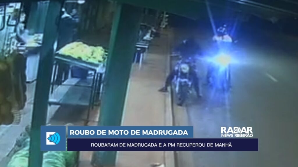 Motocicleta é recuperada após assalto na madrugada